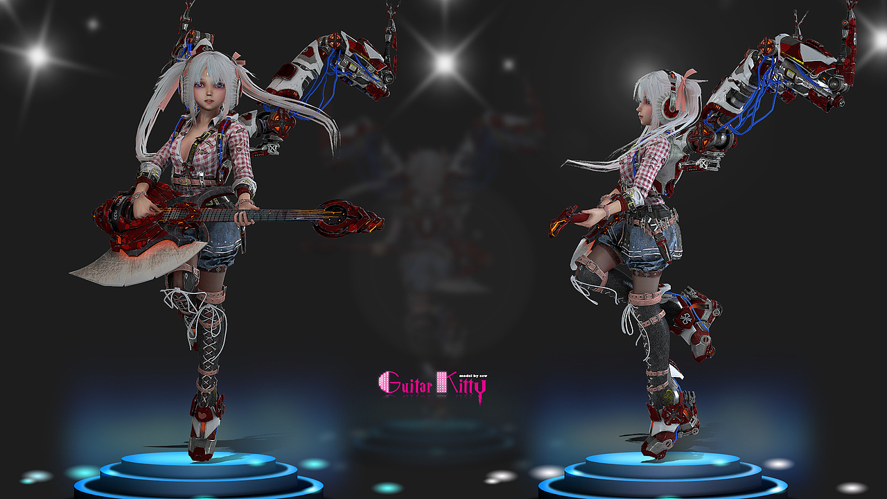 GuitarKitty ①（图ZMjA5NzQ5ODQ=） - 人物/生物 - 站酷设计师Adam_陈原创素材 - 站酷ZCOOL