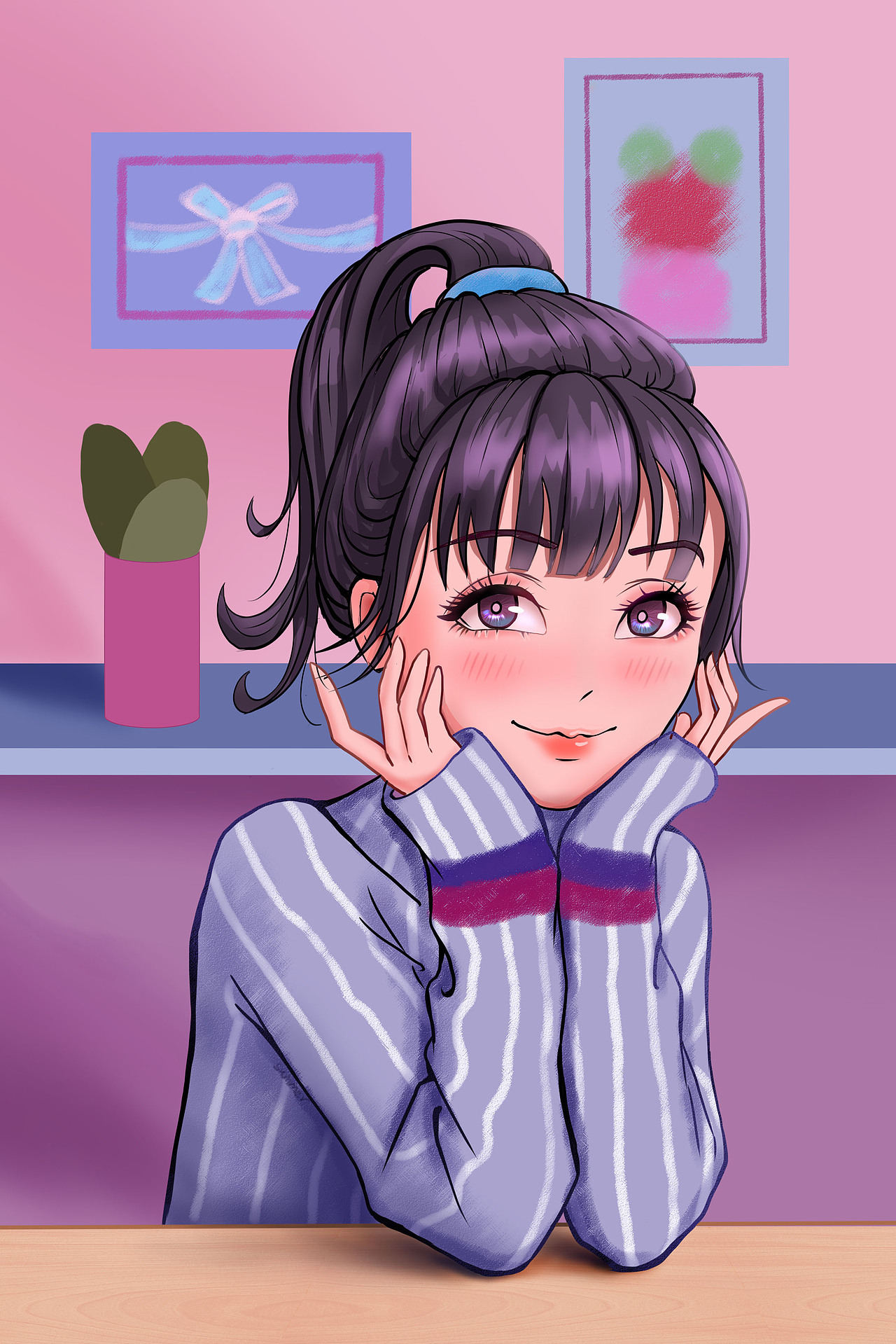 爱思考的小女孩