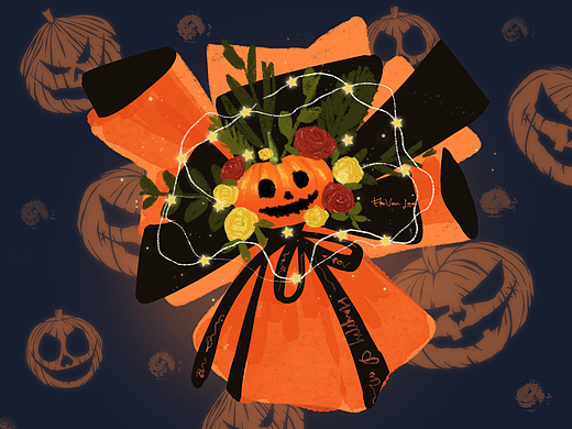 万圣节🎃南瓜花束