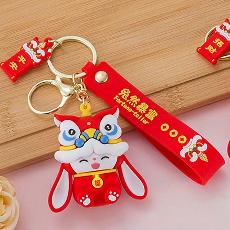 兔年钥匙扣设计 醒狮兔子钥匙扣（图ZMzIxNjc4NjQ4） - 商业插画 - 站酷设计师苗小仙插画原创素材 - 站酷ZCOOL