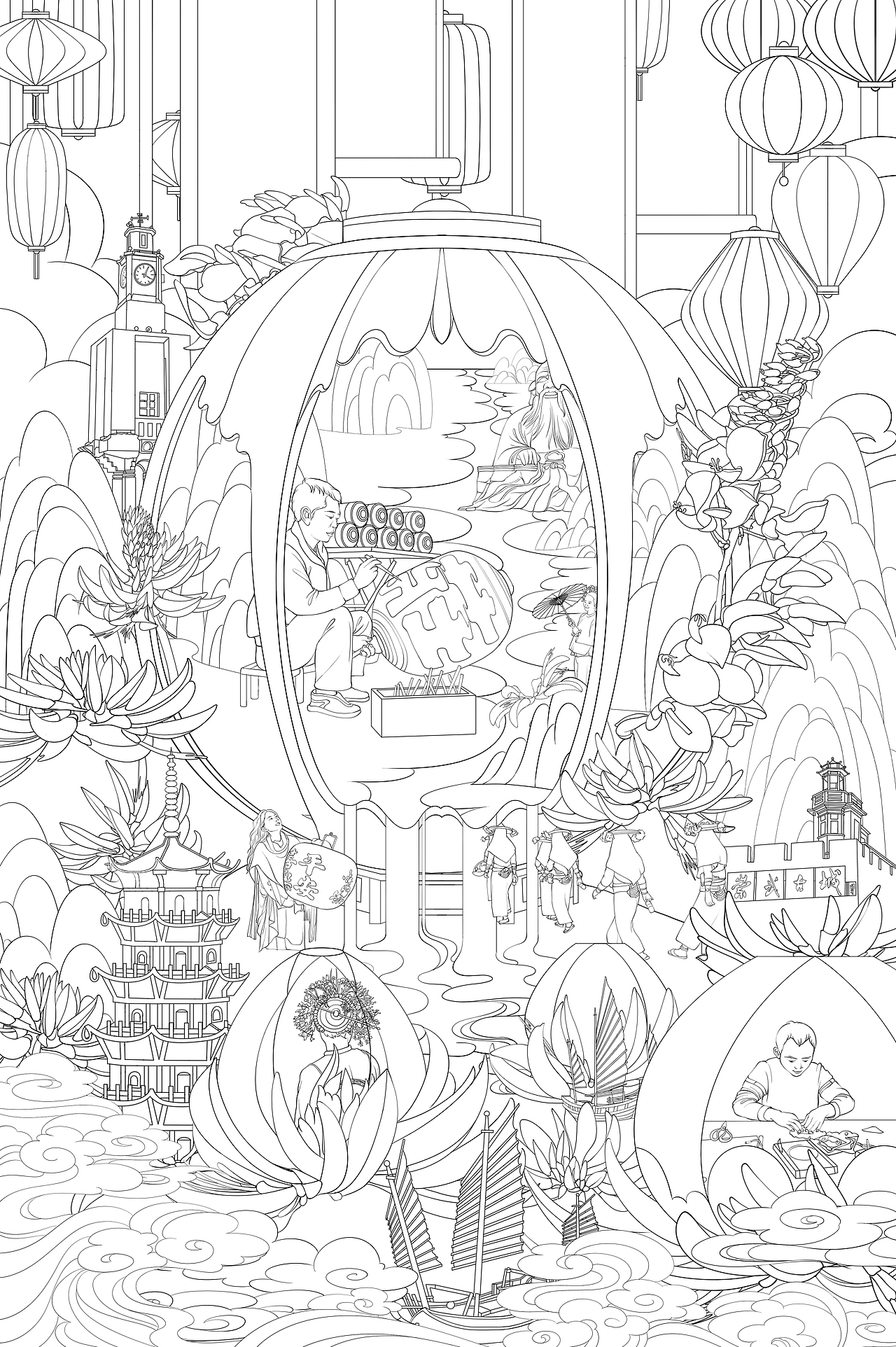 创作步骤一:线稿