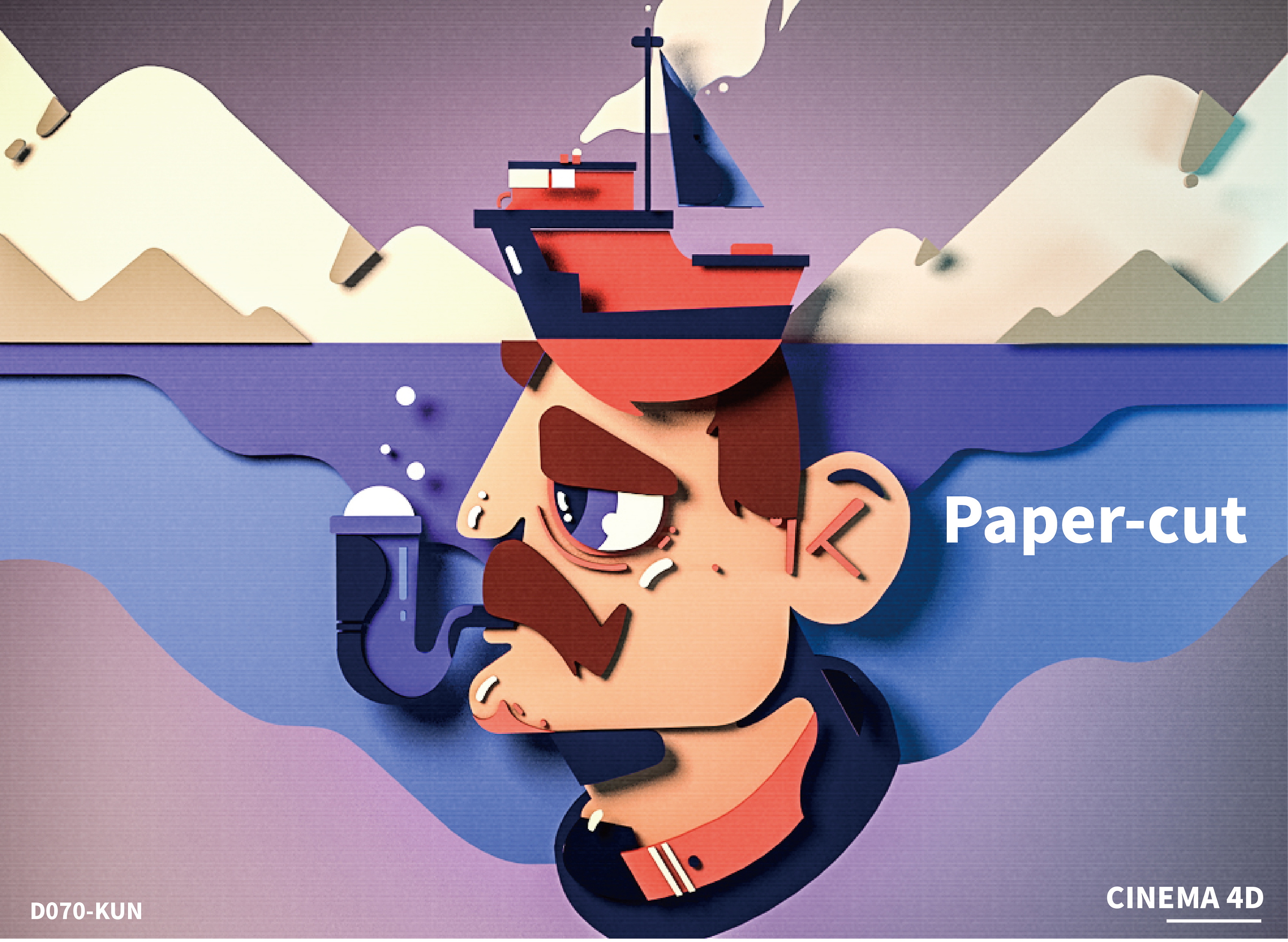 c4d-剪纸风创作|插画|插画习作|hhhhh一k - 原创作品 - 站酷 (zcool)