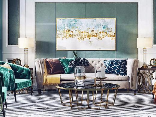 1992-美式轻奢客厅餐厅