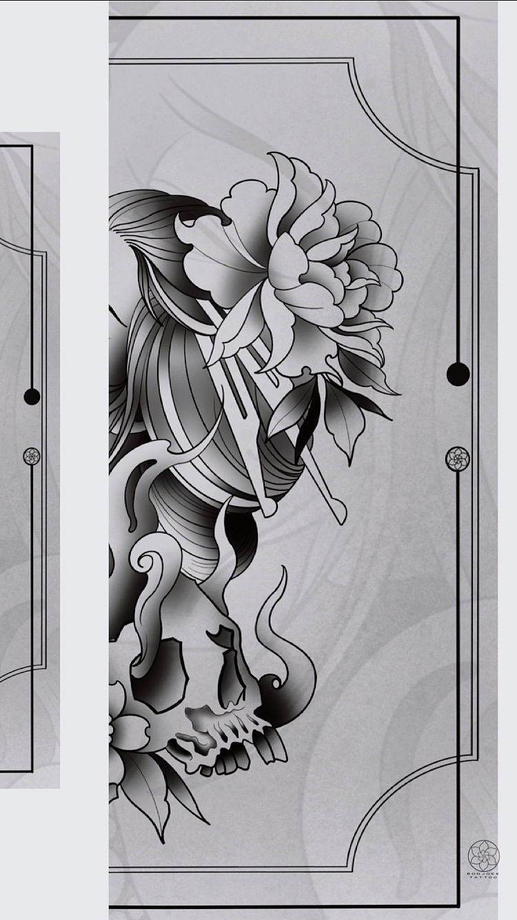 艺妓纹身图稿（图ZMjQwNjU5NzI4） - 商业插画 - 站酷设计师bonjoeetattoo原创素材 - 站酷ZCOOL