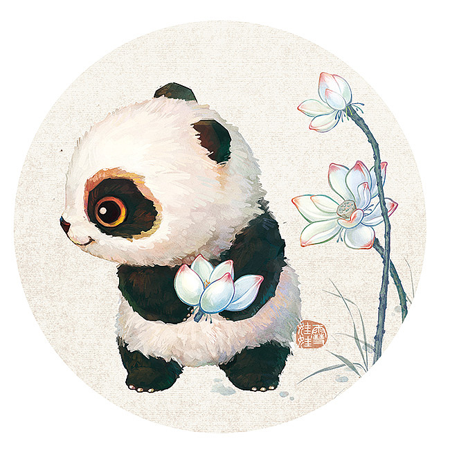 【中国熊猫】荷花篇（图ZMjA5NzUxMzAw） - 商业插画 - 站酷设计师雪娃娃童画原创素材 - 站酷ZCOOL
