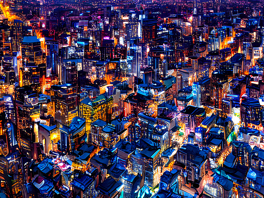 #AI创作实验室#航拍城市夜景