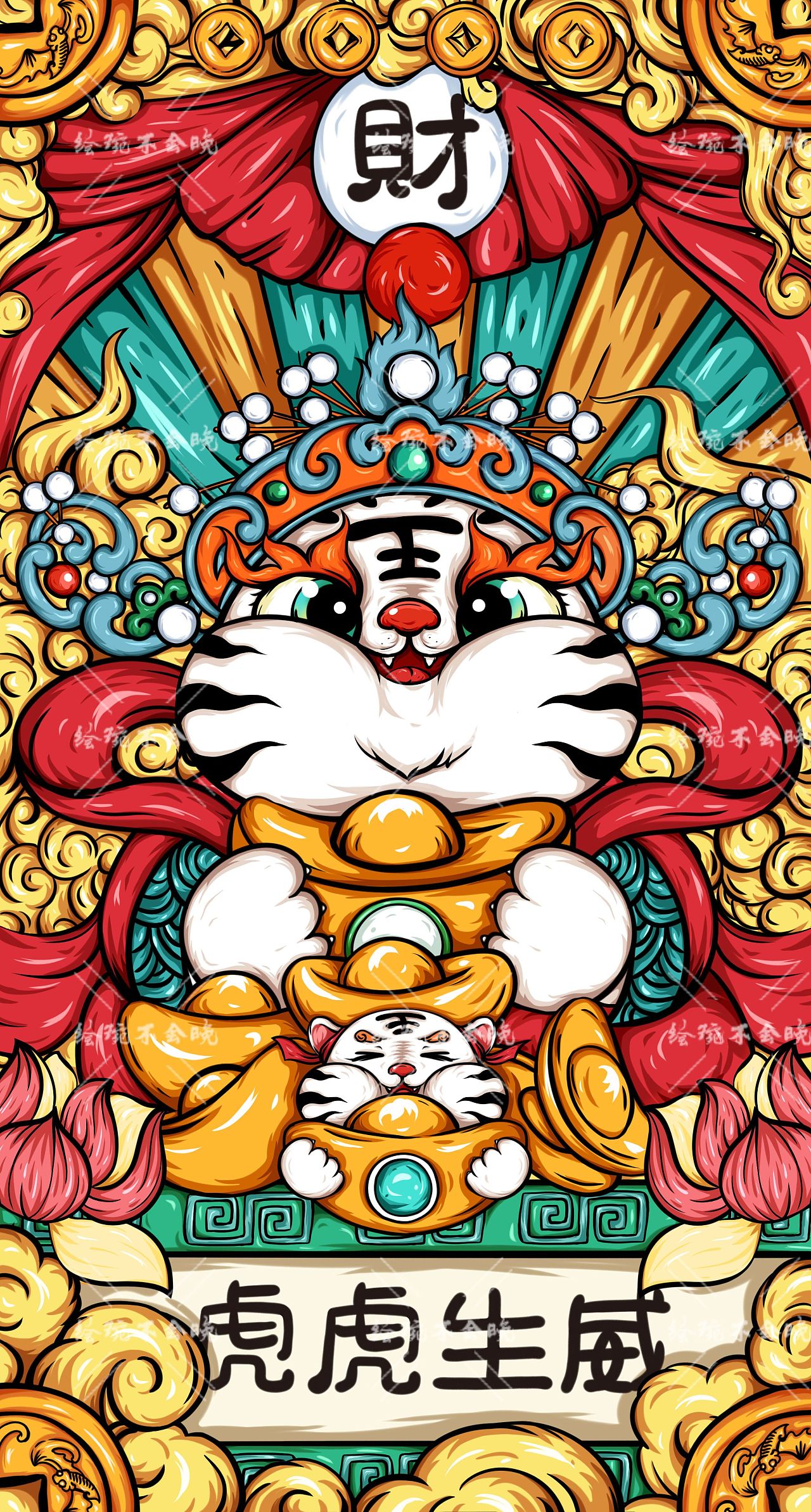 虎虎生威|插画|商业插画|绘琬不会晚 - 原创作品 - 站酷 (zcool)