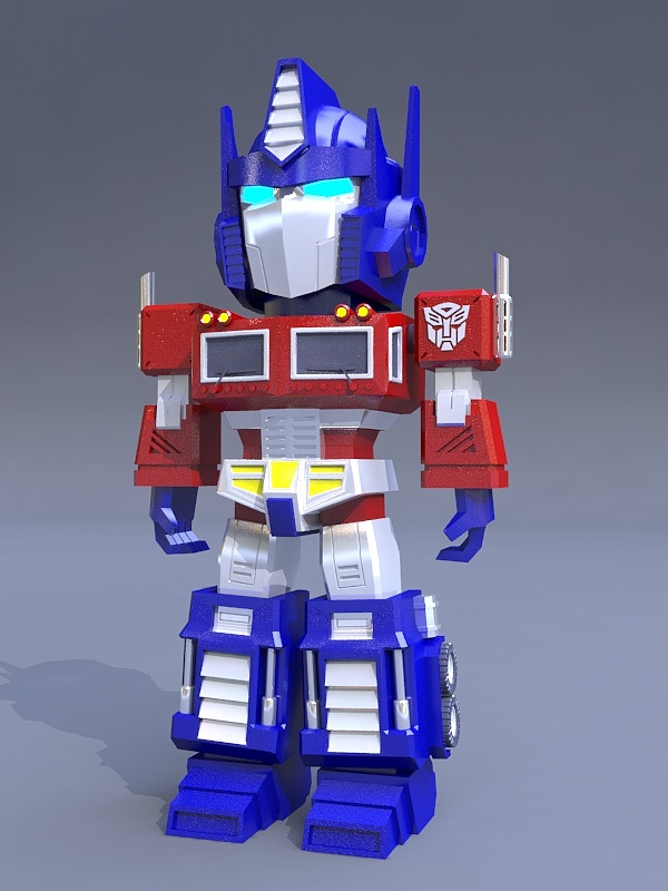 q版擎天柱3d建模(附带部分过程图)