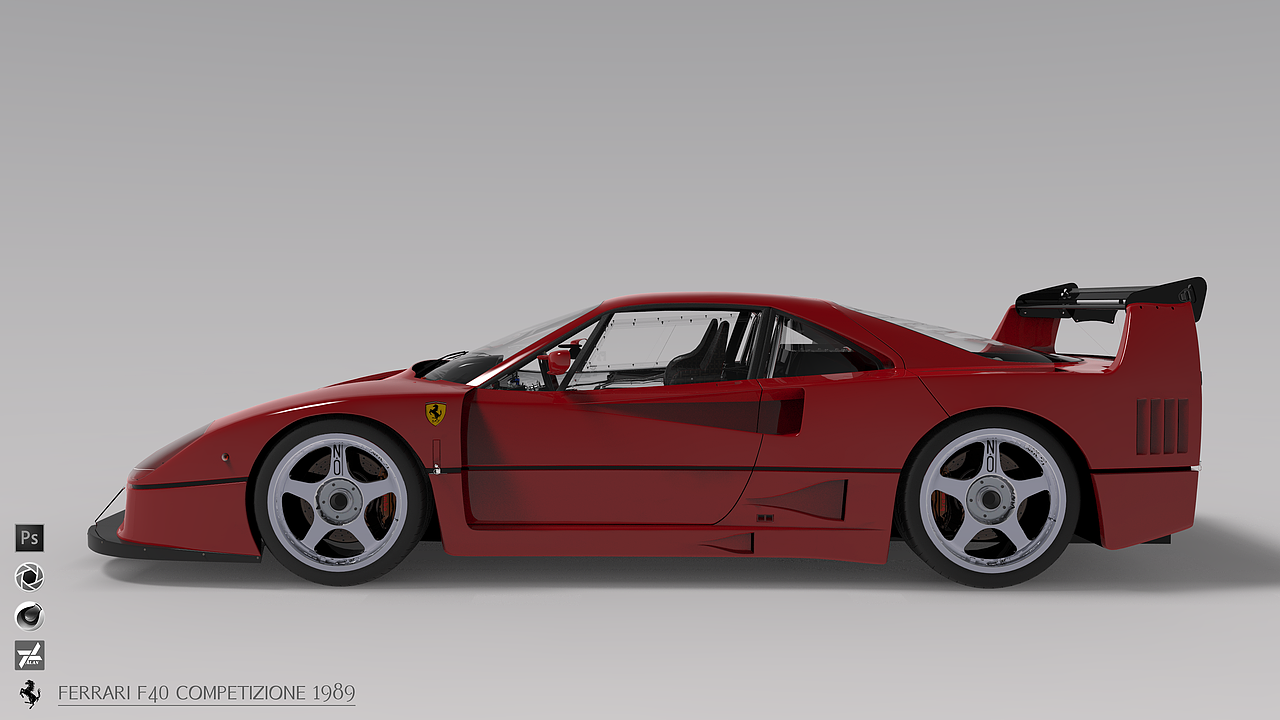 Ferrari F40 Competizione 1989 渲染