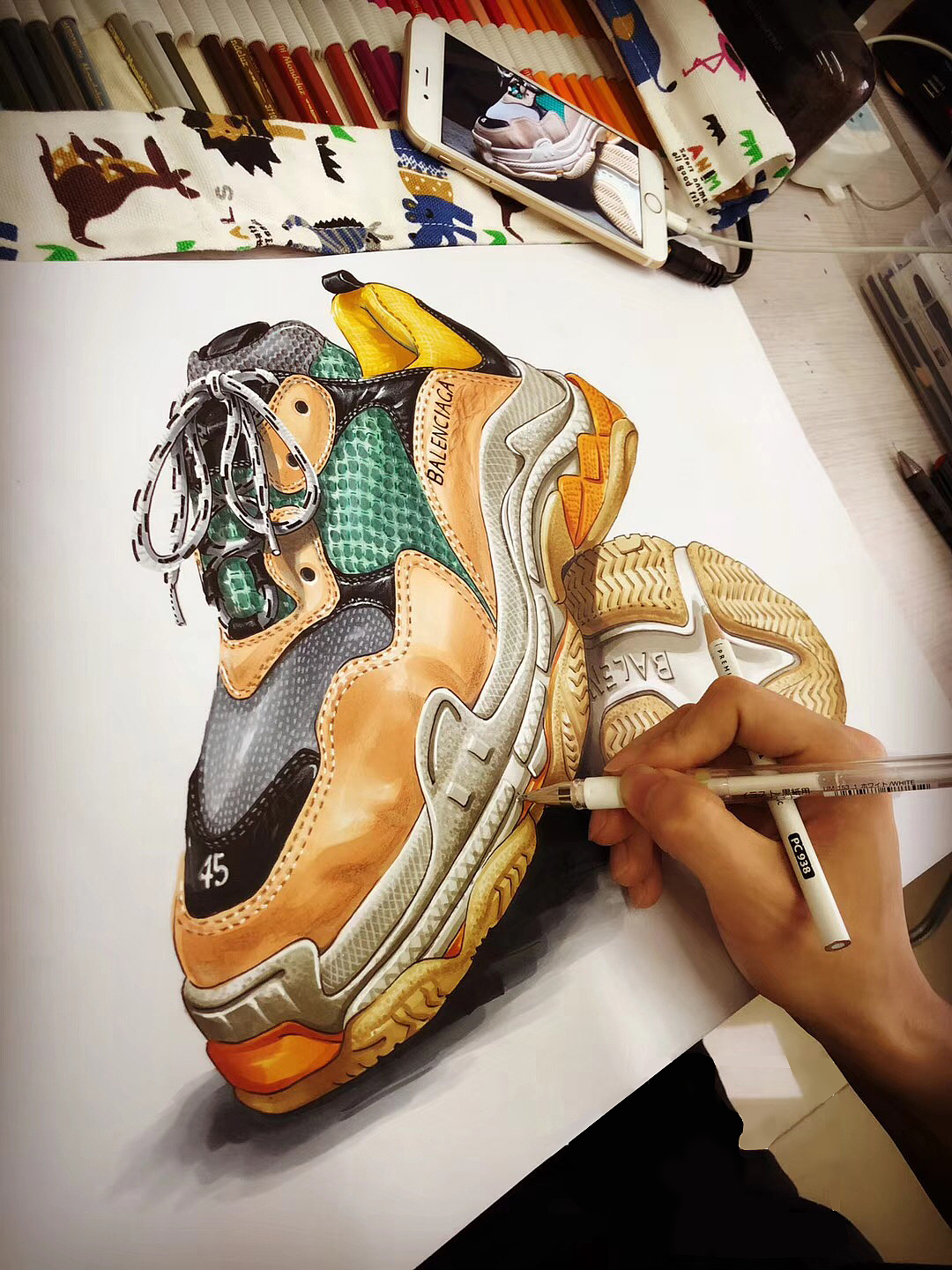 马克笔材质表达（图ZMTYzNDM0MTg0） - 艺术插画 - 站酷设计师Edwin_Lv原创素材 - 站酷ZCOOL