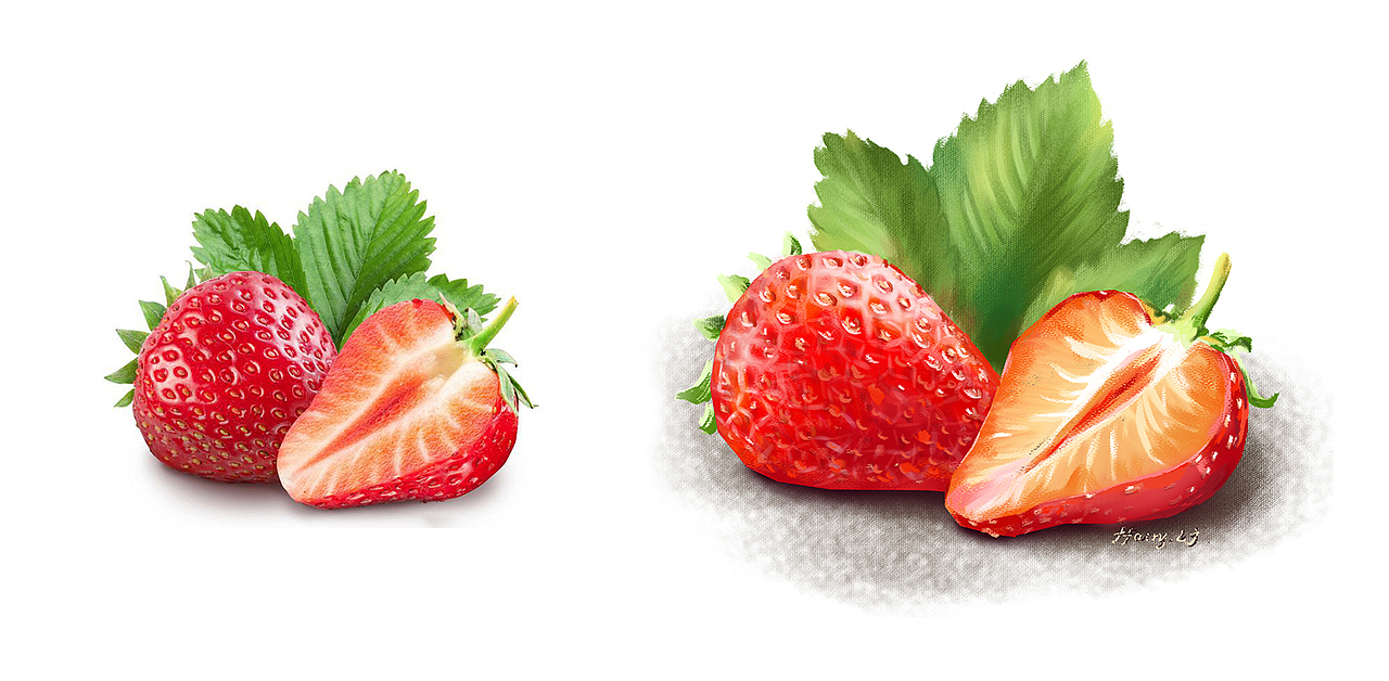 第3集：水果PS板绘-草莓绘制过程（图ZMjAxMTMxOTgw） - 创作习作 - 站酷设计师我是十六原创素材 - 站酷ZCOOL