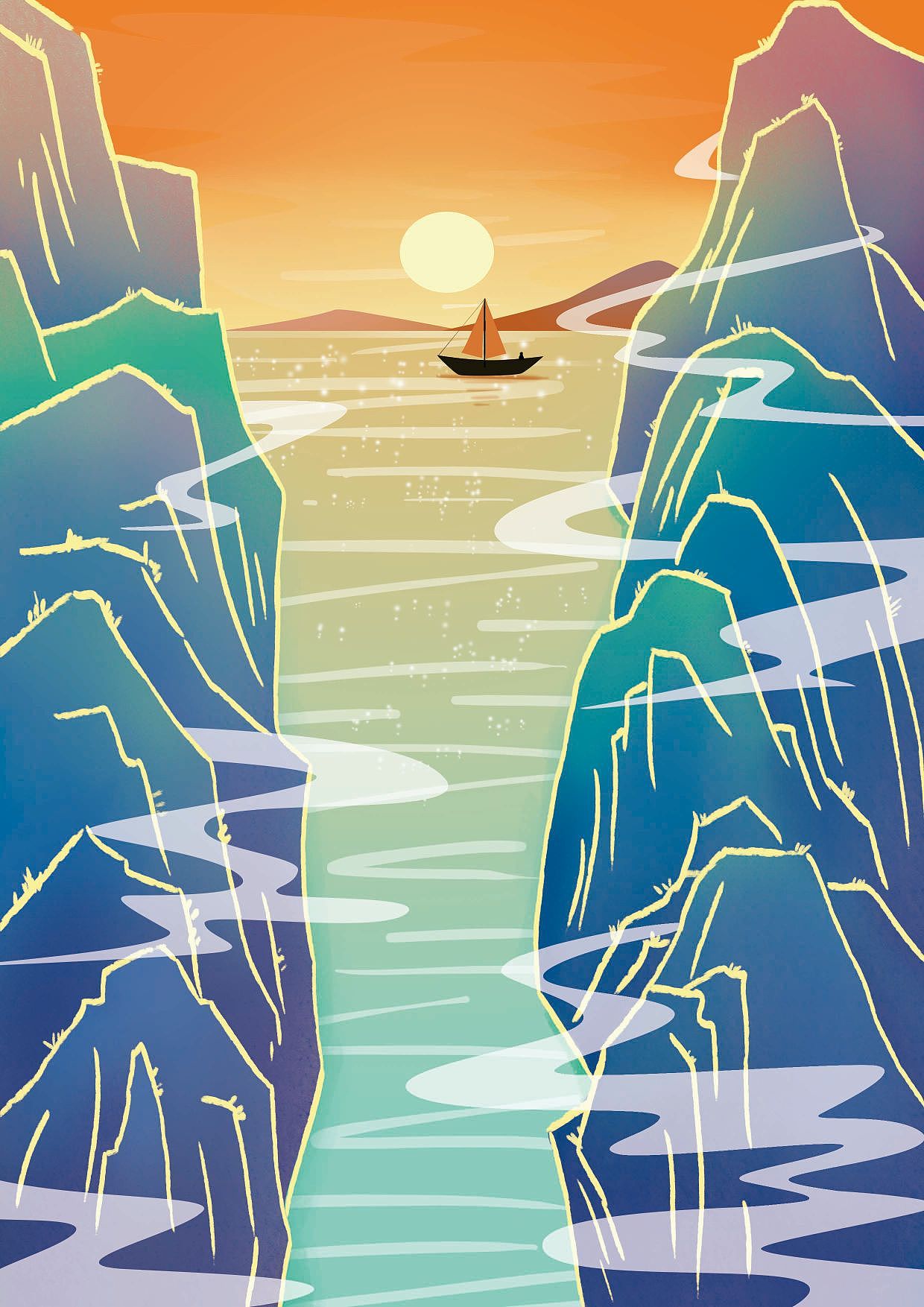 望天门山（图ZMzM1MDMxNDg4） - 创作习作 - 站酷设计师水果园子LY原创素材 - 站酷ZCOOL