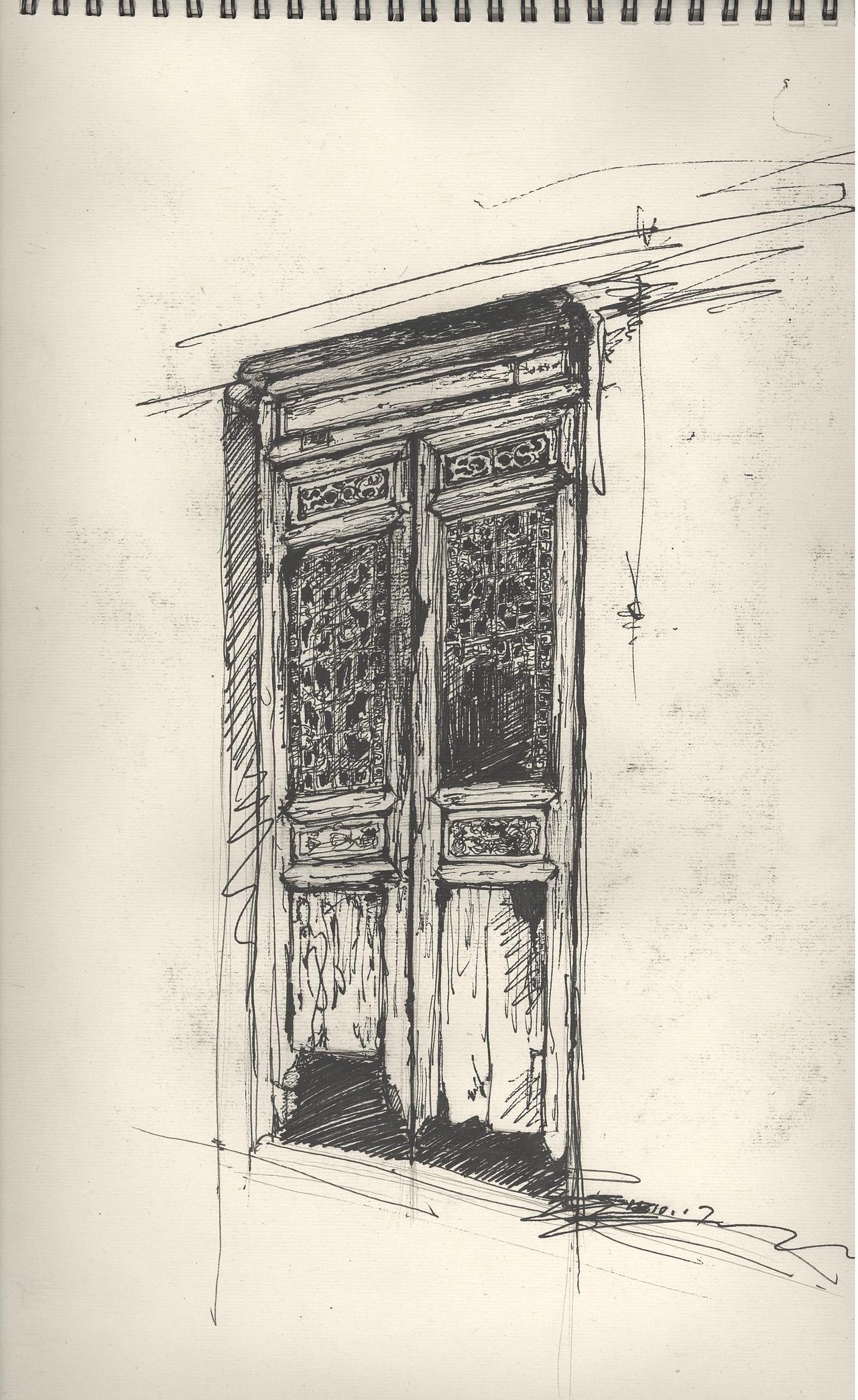 安徽徽州的速写写生11年10月份