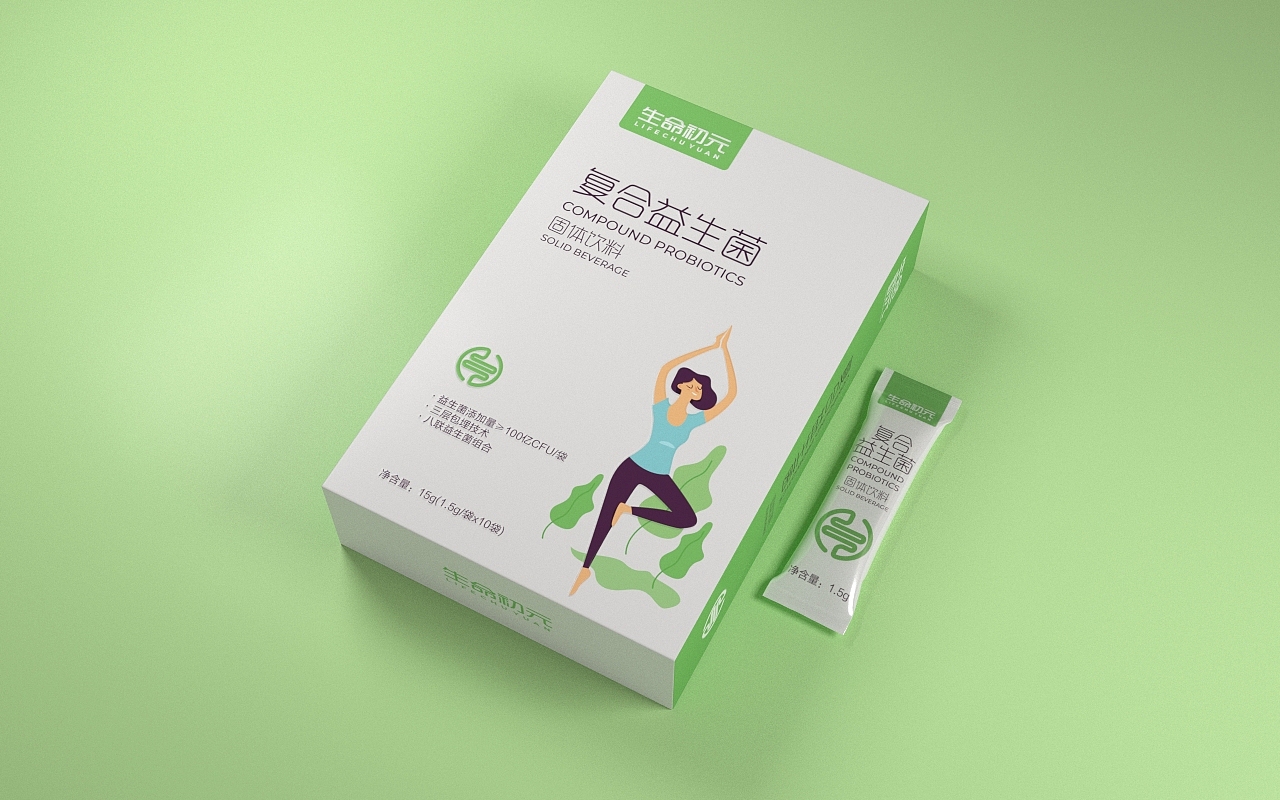 益生菌固体饮料 · 生命初元（图ZMjA0MTQyMDky） - 包装 - 站酷设计师刘益铭原创素材 - 站酷ZCOOL