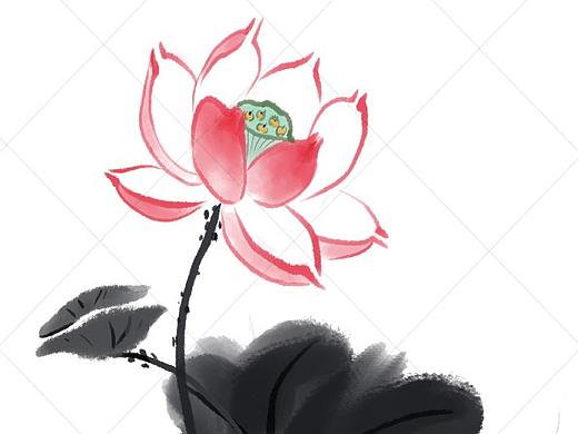 水墨荷花