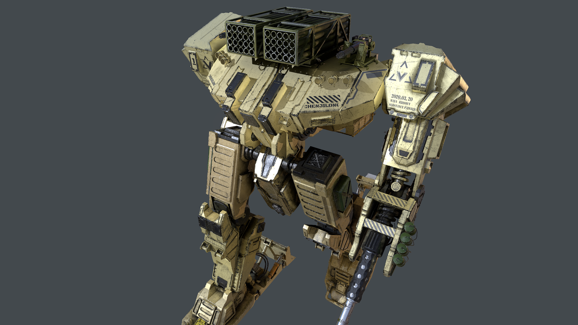 无意中看到一位大神的机甲设计图,甚是喜欢于是斗胆试