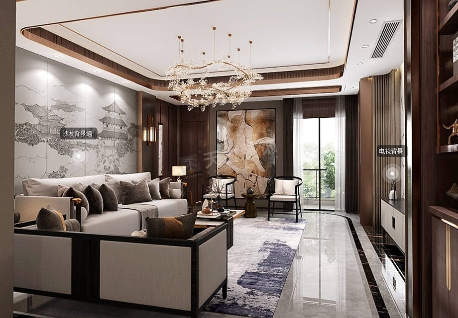 海兰云天装修案例,九龙坡别墅装修,湖山壹号叠拼设计