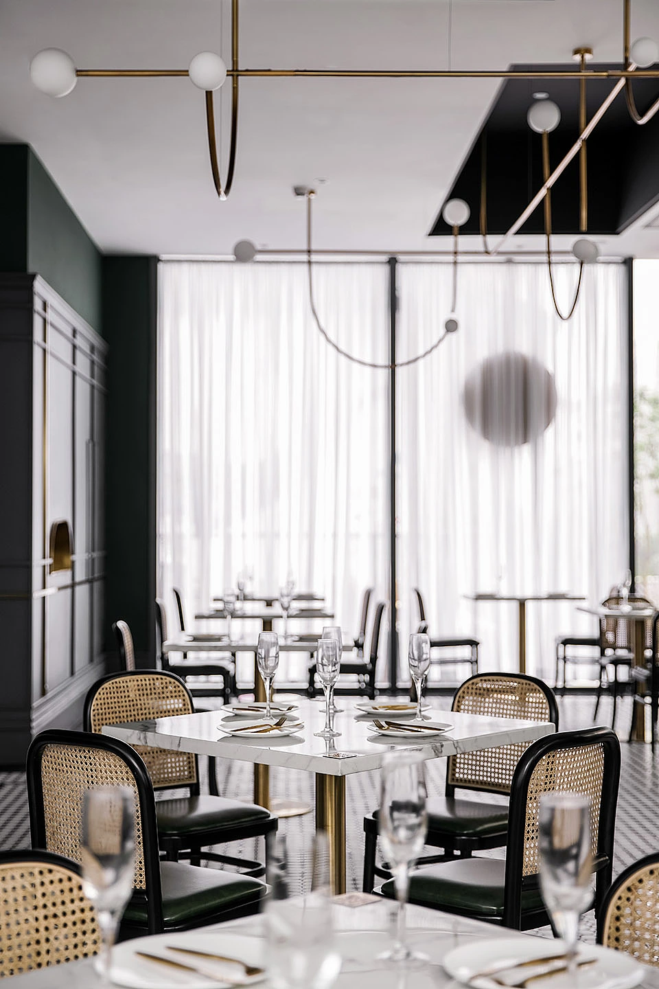「餐厅设计」复古墨绿轻奢系餐厅