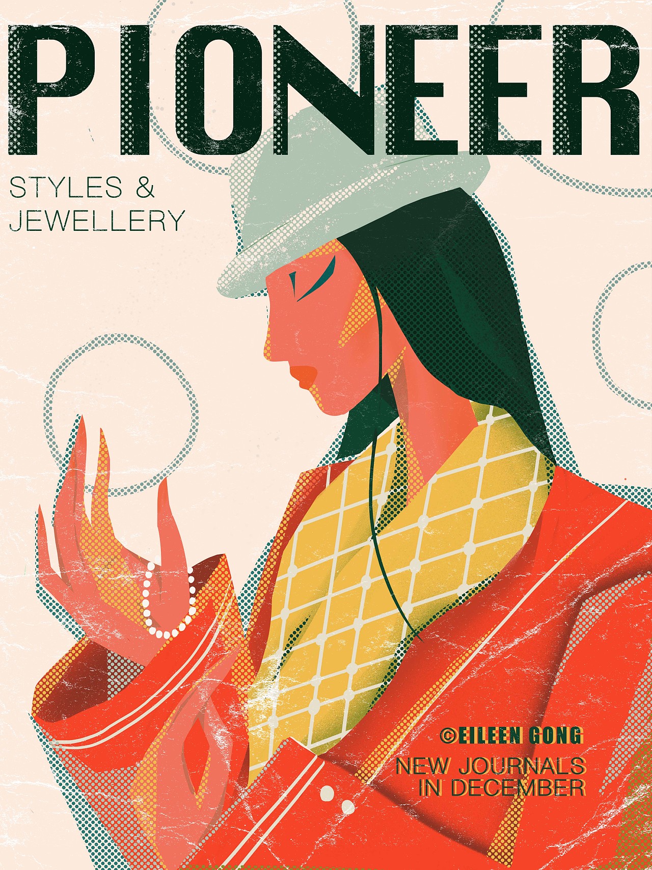 【复古人物插画】商业插画/复古杂志封面