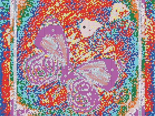 11CT-NCKA043A-1-对蝶A款-40x40cm-十字绣设计图纸