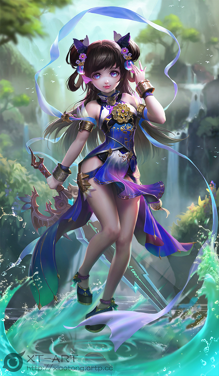 《问道》水女宣传插画绘制-深圳枭瞳