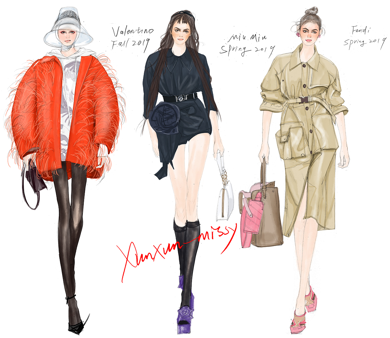 kaia品牌秀场时装画效果图集锦