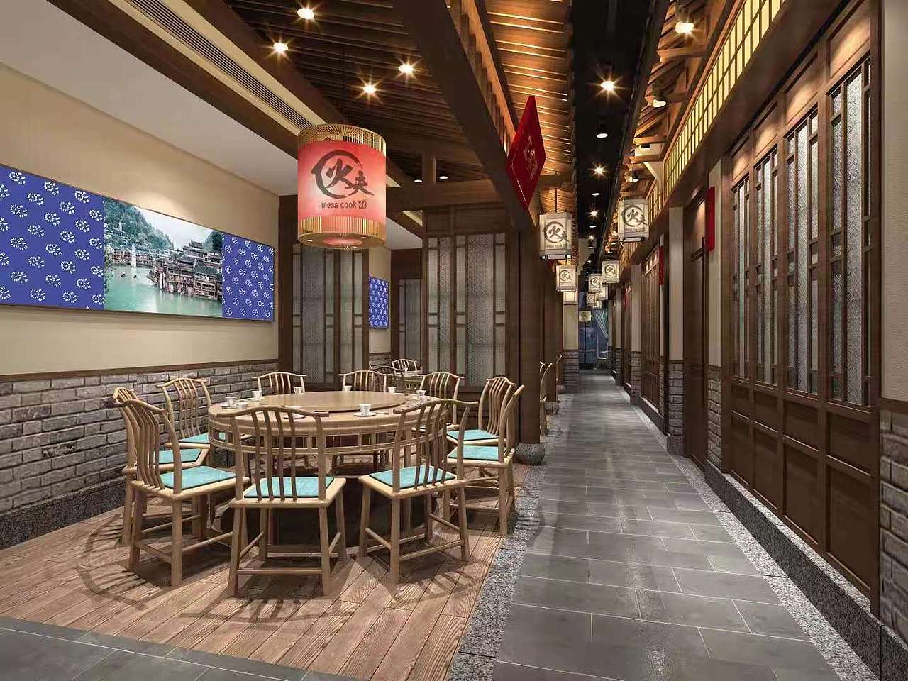 深圳中餐厅设计 深圳中餐厅装修 中式餐馆餐饮店设计