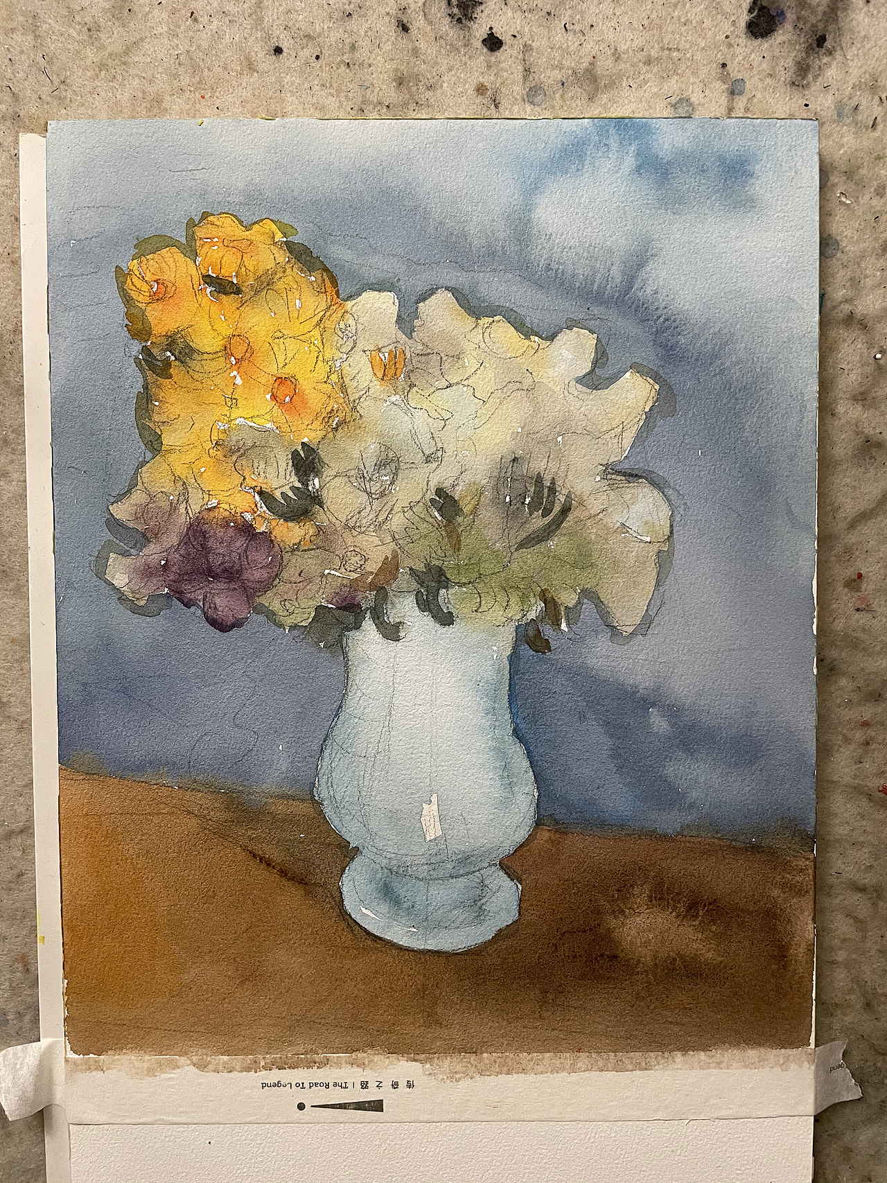 油畫棒臨摹梵高藍(lán)色花瓶里的花束（圖ZMjM5MjEyMDA0） - 繪畫 - 站酷設(shè)計師慕漁藝術(shù)原創(chuàng)素材 - 站酷ZCOOL