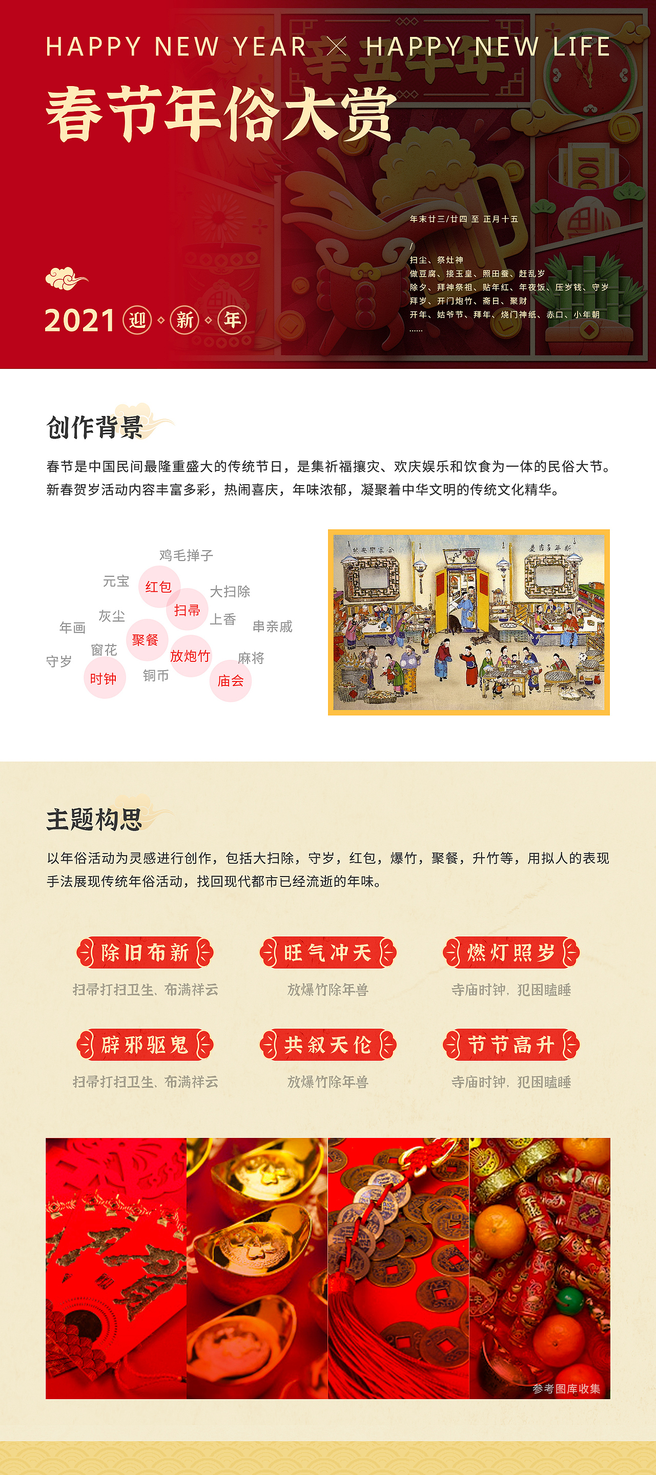 2021春节年俗创作插画