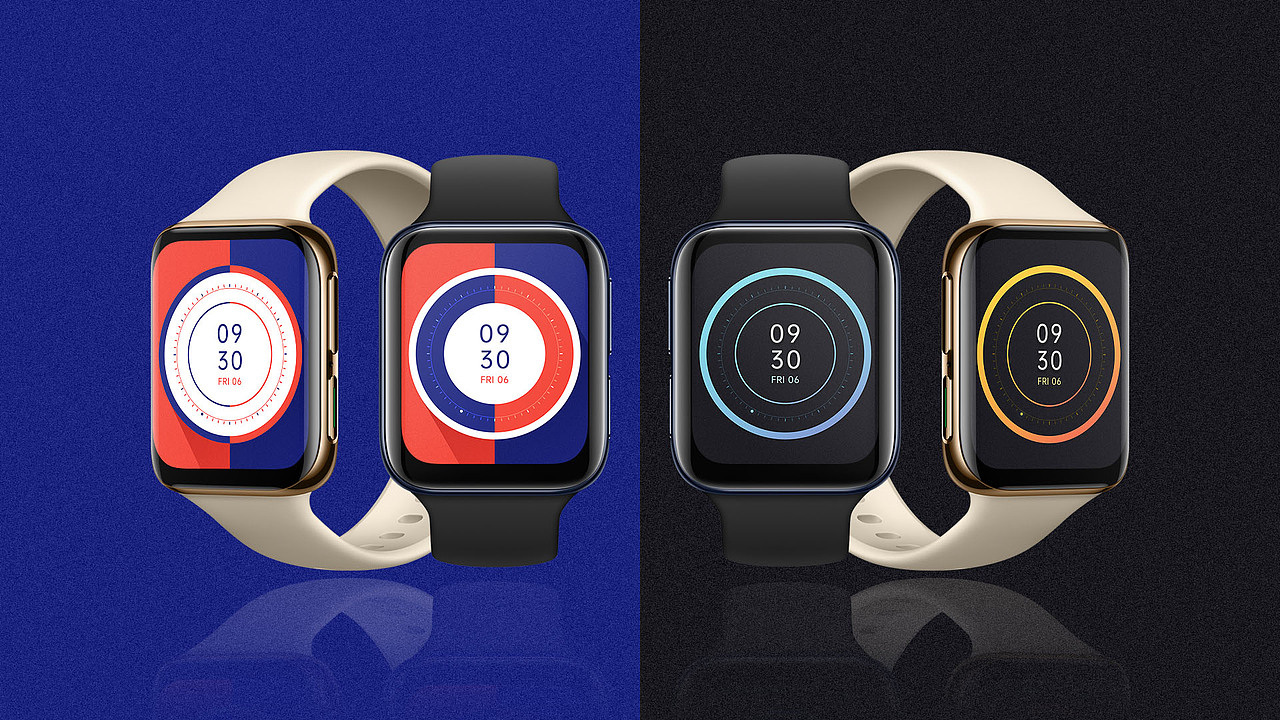 oppo watch 多款表盘设计方案——从时间到时代（图ZMjA2MzAyMjU2） - 主题/皮肤 - 站酷设计师keycase原创素材 - 站酷ZCOOL