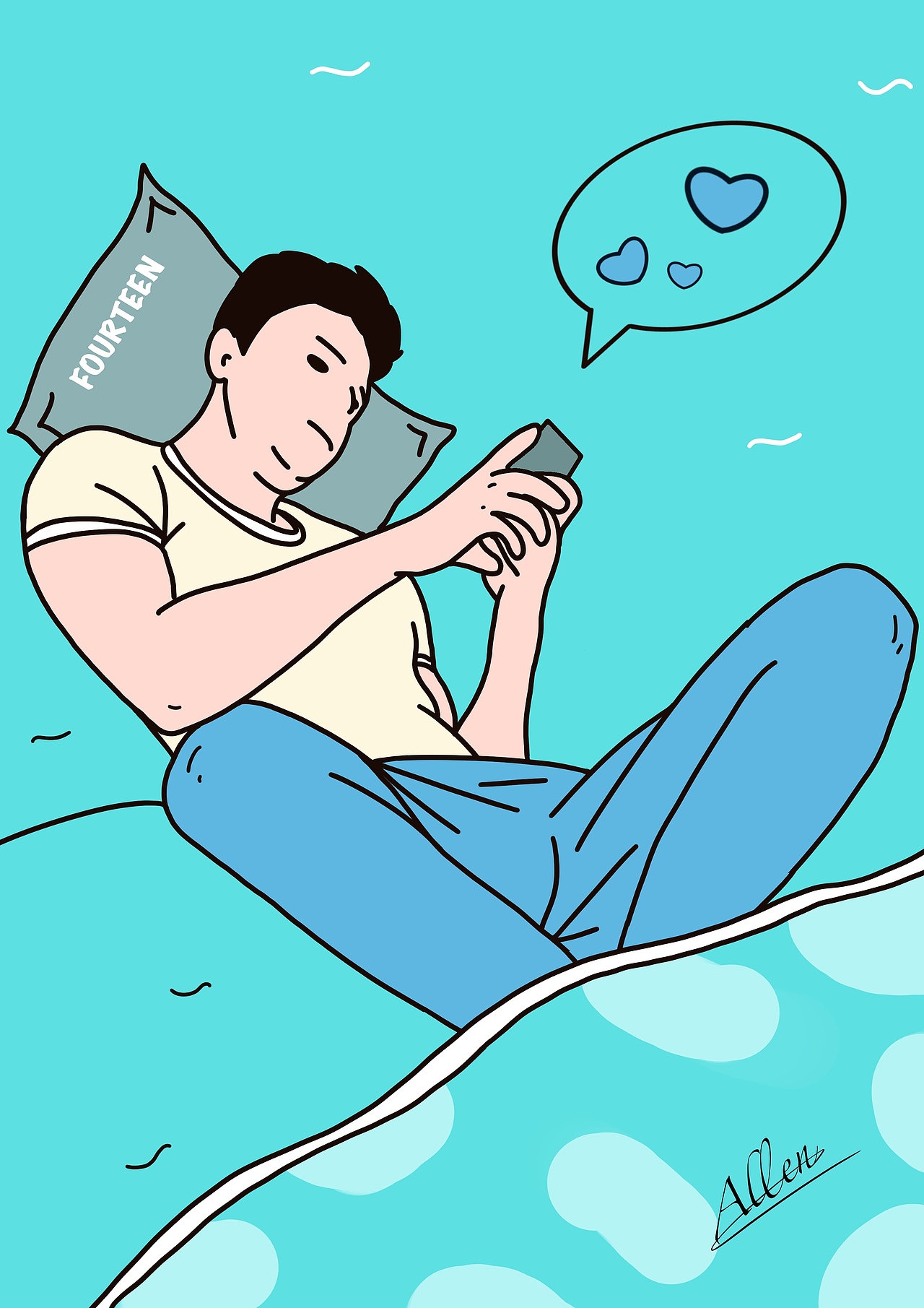 过年在家的状态（图ZMTk0NTEwNzky） - 艺术插画 - 站酷设计师亜連沃克原创素材 - 站酷ZCOOL