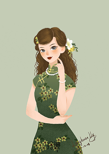 旗袍美人（图ZMjM5MzYwMzA0） - 创作习作 - 站酷设计师langhuan_lly原创素材 - 站酷ZCOOL