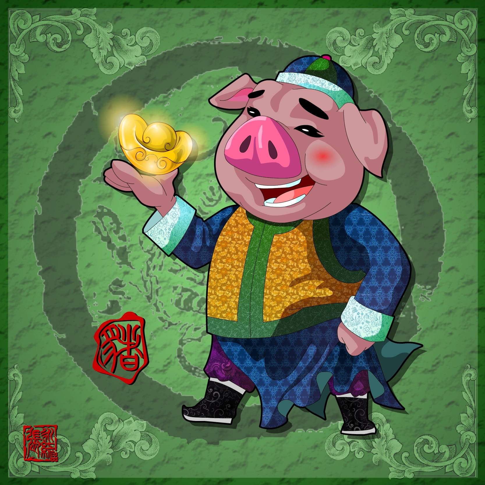 Emoji与火焰喷射器的字符猪 新年的标志2019年 向量例证. 插画 包括有 小猪, 肥胖, 粉红色 - 131895637