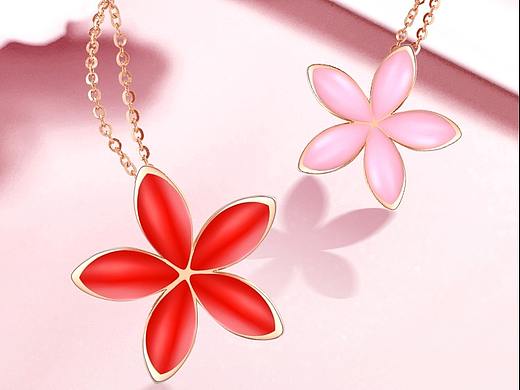 红粉双面烤漆樱花详情页