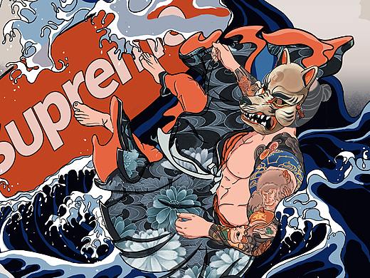 浮世绘 神奈川冲浪里-番外（个人主页-ZNDgzMDU3MDg=） - 新锐潮流插画 - 站酷设计师Sam333原创素材 - 站酷ZCOOL