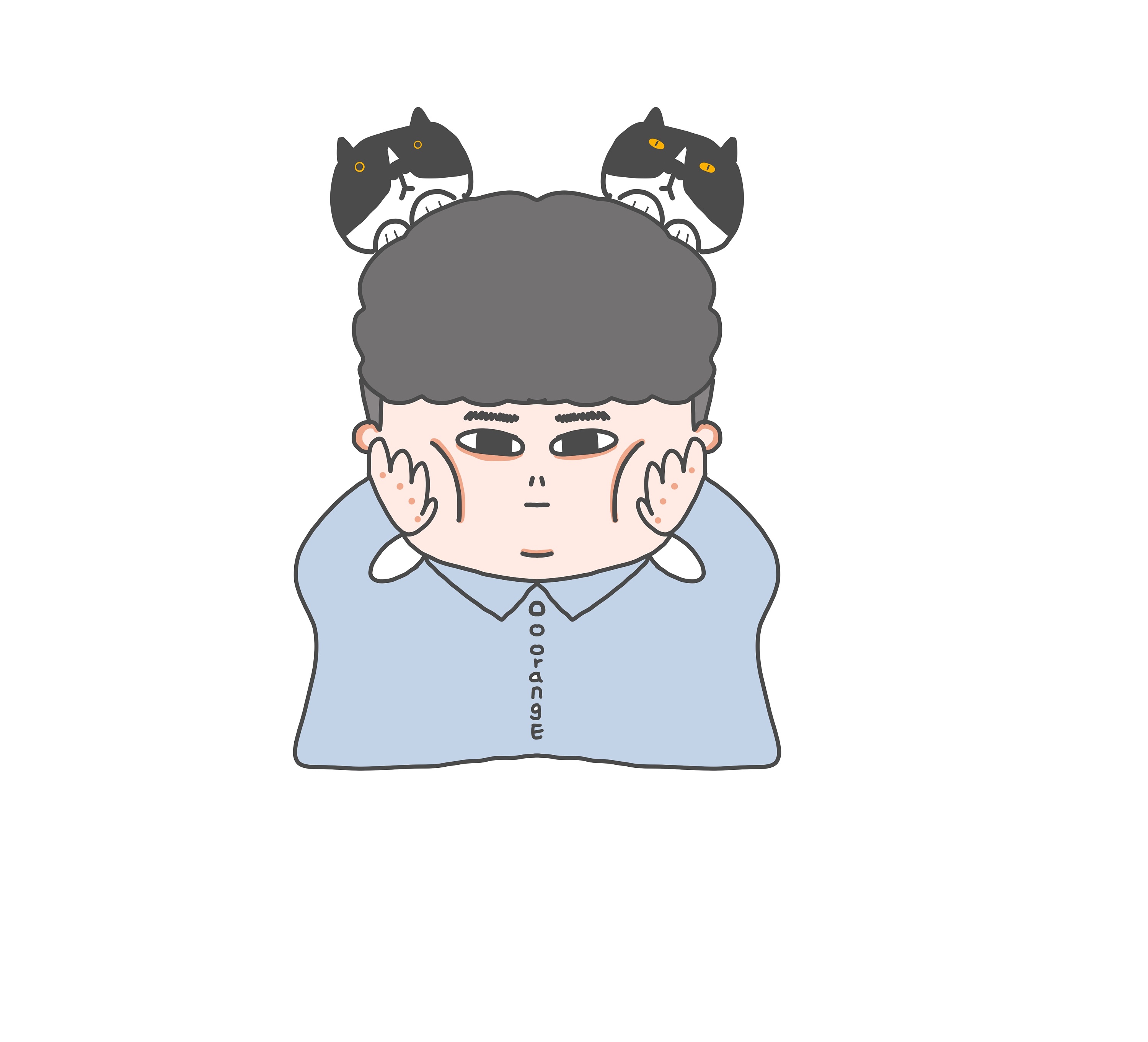 和男朋友的情侣头像|插画|涂鸦/潮流|蘑菇橙子君 - 原创作品 - 站酷