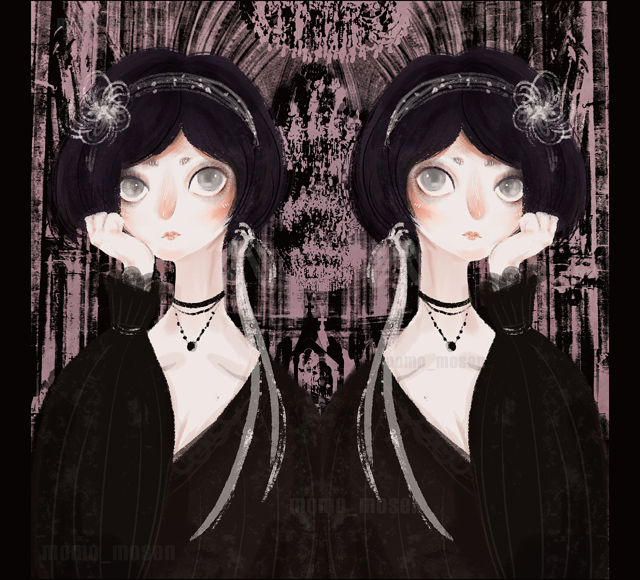 gothic哥特文创插画