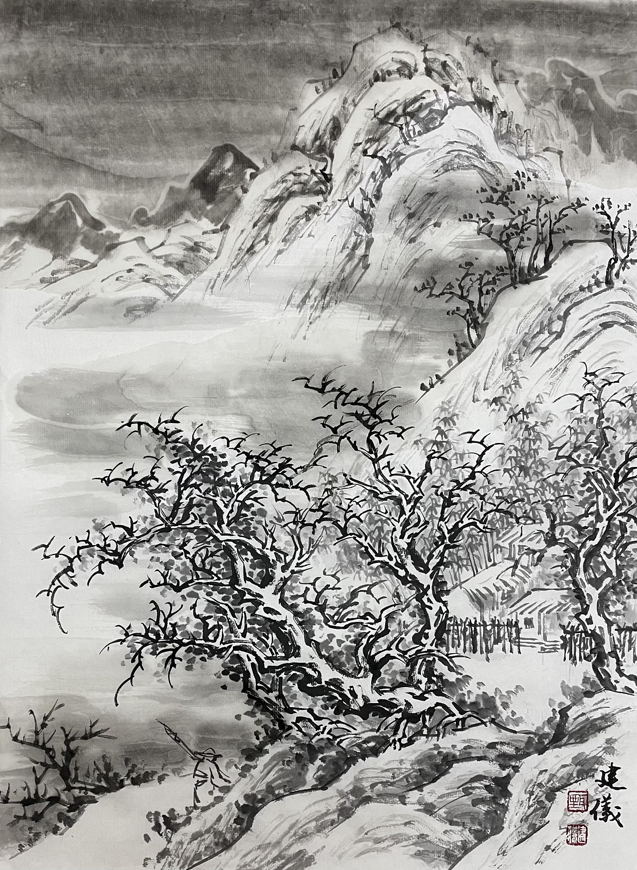 风雪夜归人|纯艺术|绘画|甄建仪 - 原创作品 - 站酷 (zcool)