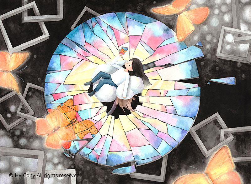 《喃喃自语》（图ZMjIzMzQ0MTM2） - 艺术插画 - 站酷设计师HyCony原创素材 - 站酷ZCOOL