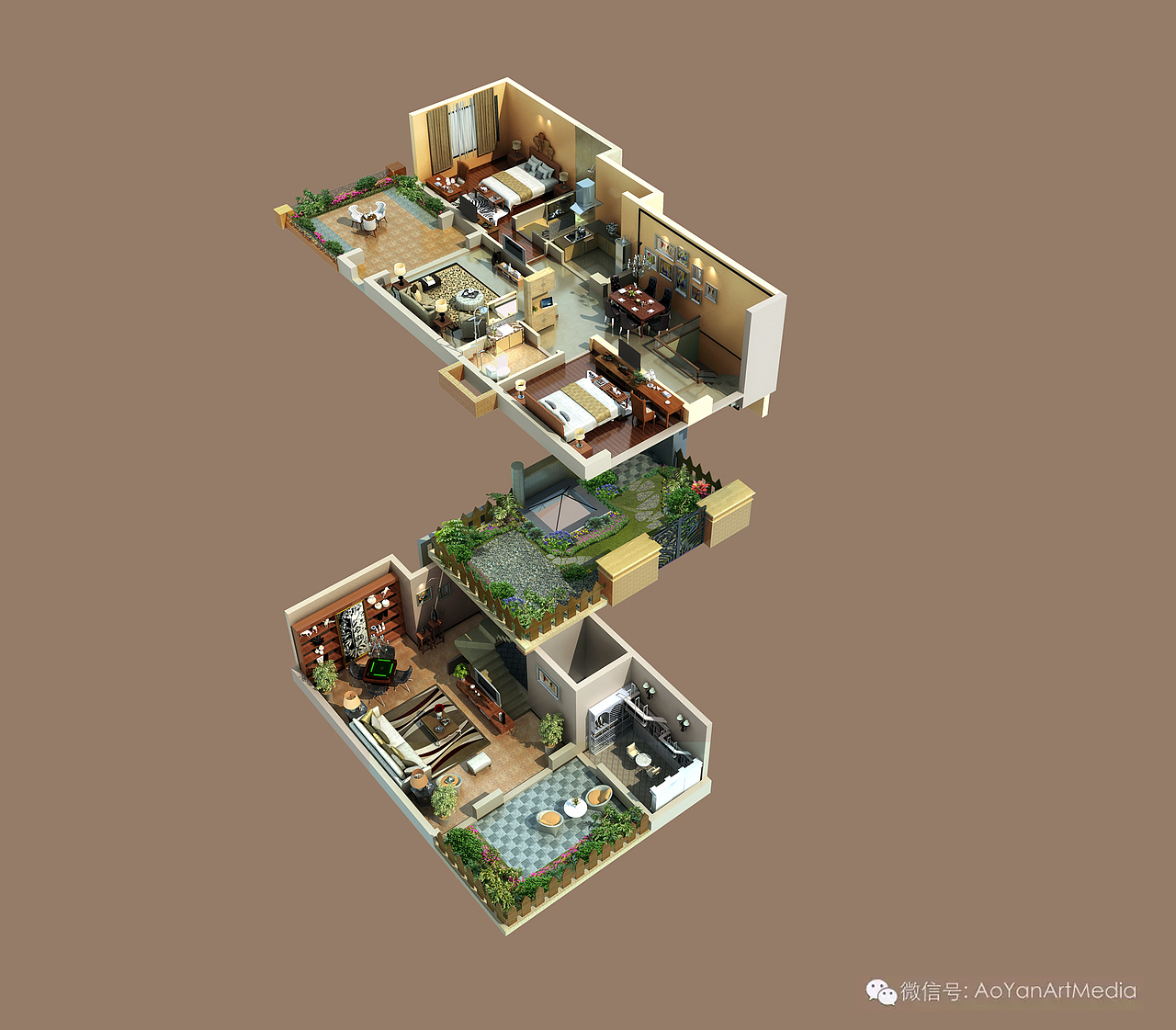 复式户型设计表现（图ZNTYxMTg1NDA=） - 建筑/空间 - 站酷设计师湾区颜原创素材 - 站酷ZCOOL