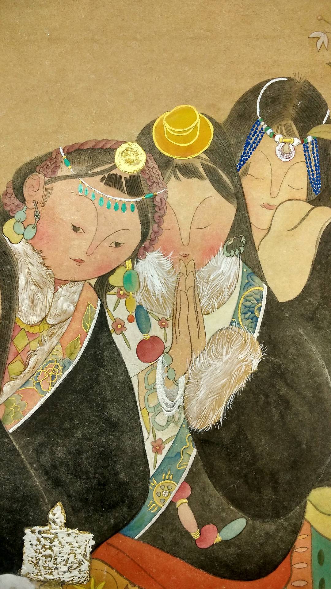 藏族女孩|插画|创作习作|想要变成猫00_原创作品-站酷zcool