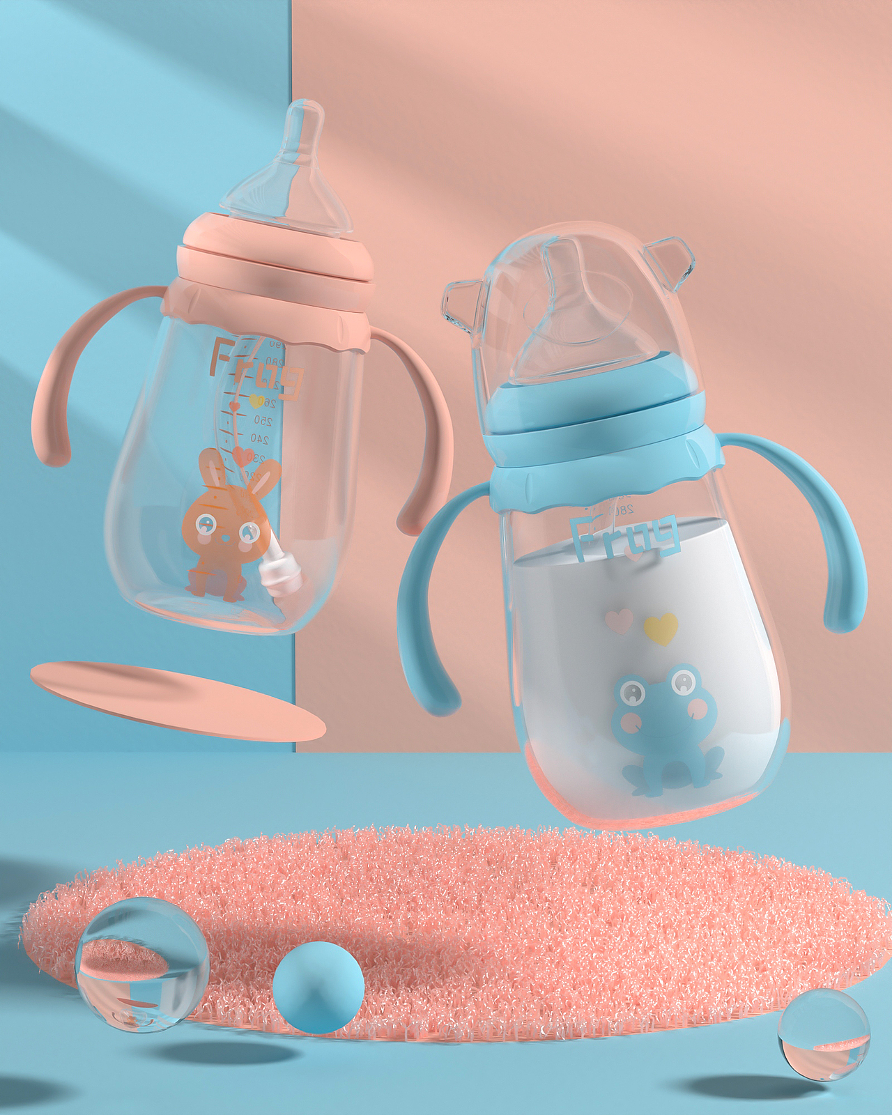 儿童学饮杯 建模-渲染（C4D+Corona渲染器（图ZMjYxNjQ1ODY0） - 电商 - 站酷设计师Relevabor原创素材 - 站酷ZCOOL