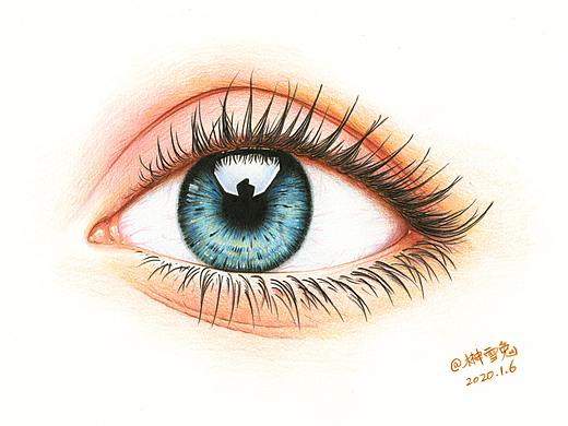 色铅笔|【眼睛】原创/彩铅教程/步骤分享