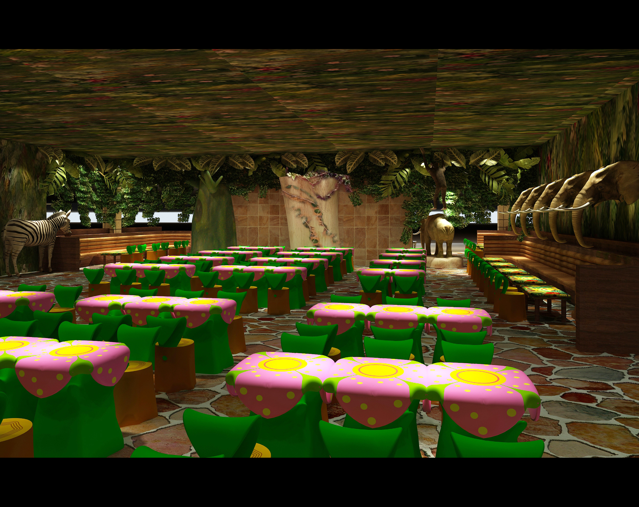 热带雨林风格主题餐厅设计