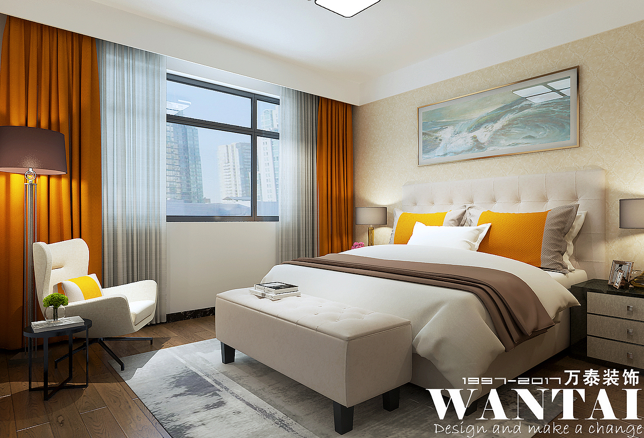 泰安贵和天外上景149m²现代装修效果图案例-设计师马彬