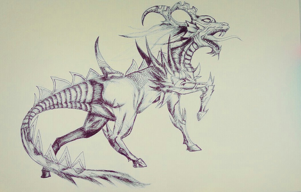 原创作品:手绘麒麟