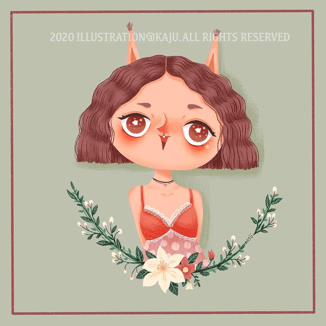 动物系女孩（图ZMjAzMDM0MTg0） - 儿童插画 - 站酷设计师卡橘kaju原创素材 - 站酷ZCOOL