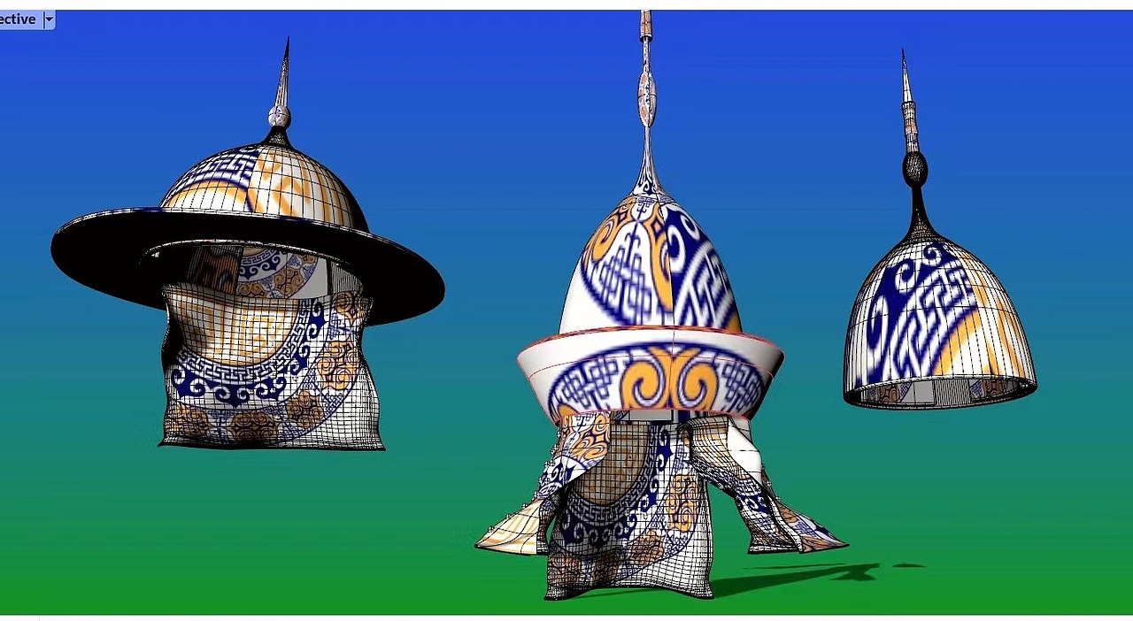 Rhino建模+Keyshot10渲染近期成果,蒙元风盔帽与加湿器