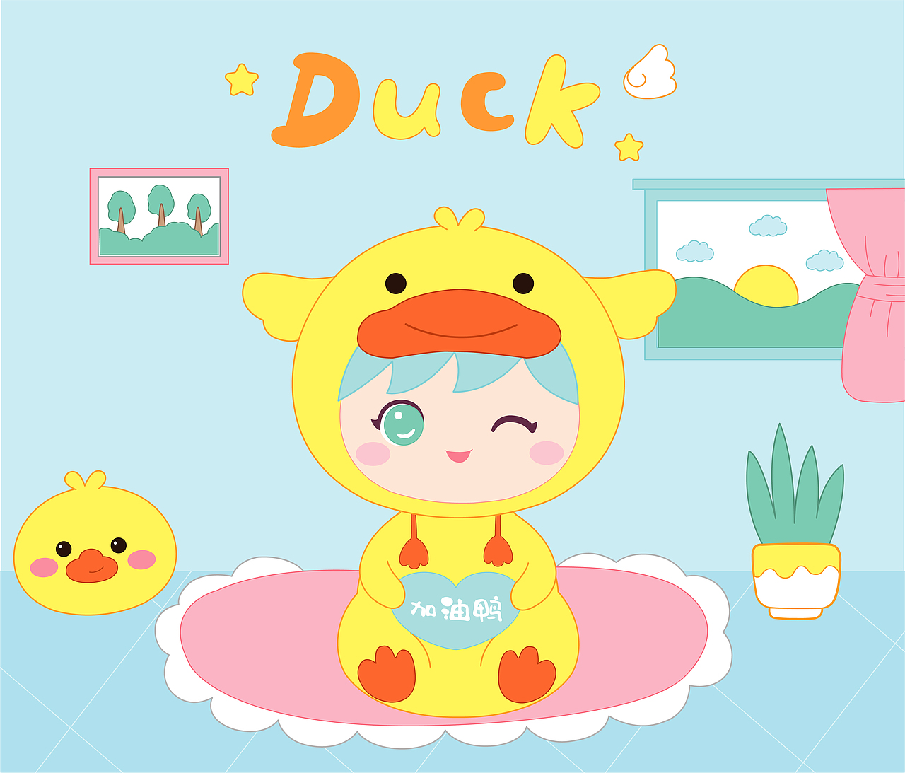 卡通设计 | 鸭宝贝男孩女孩（图ZMjY4OTk3MTU2） - 图案 - 站酷设计师若言文化原创素材 - 站酷ZCOOL
