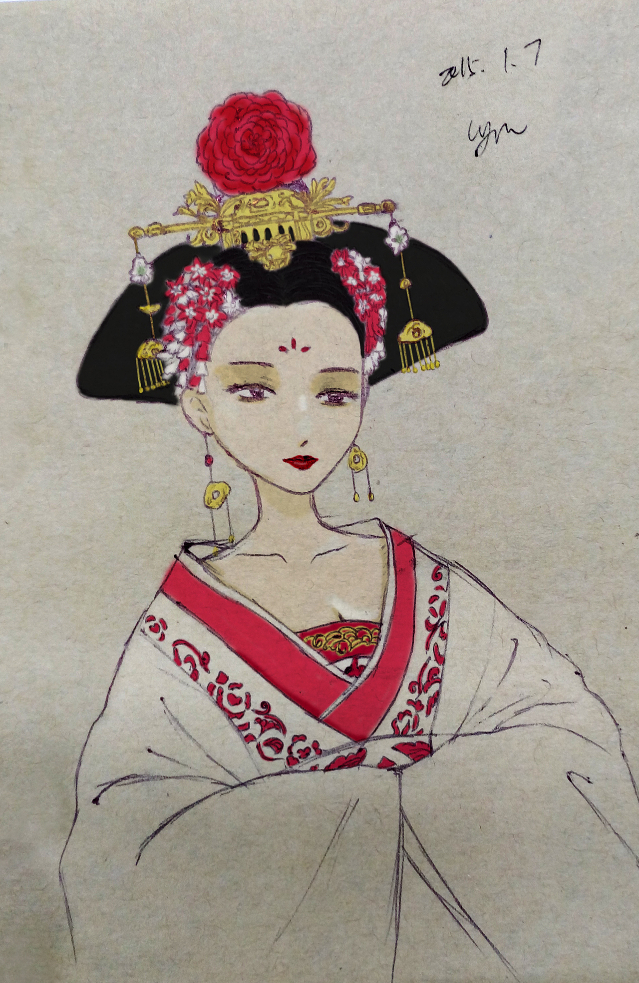 武媚娘手绘